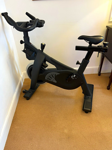 Black upright exercise bike - black,